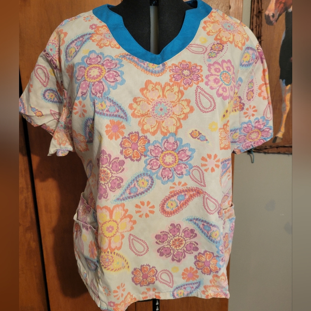Paisley scrub top